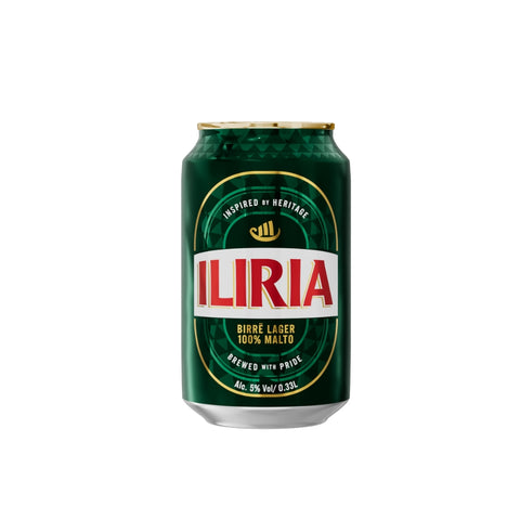 Iliria Birrë Lager, 100% Malt, Kanaçe 0.33L, 5%