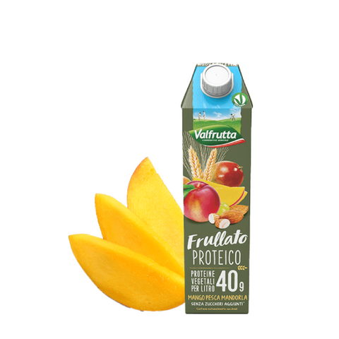 Valfrutta Frullato Leng Proteinik Me Mango Pjeshke Dhe Bajame Tetrapak 1L