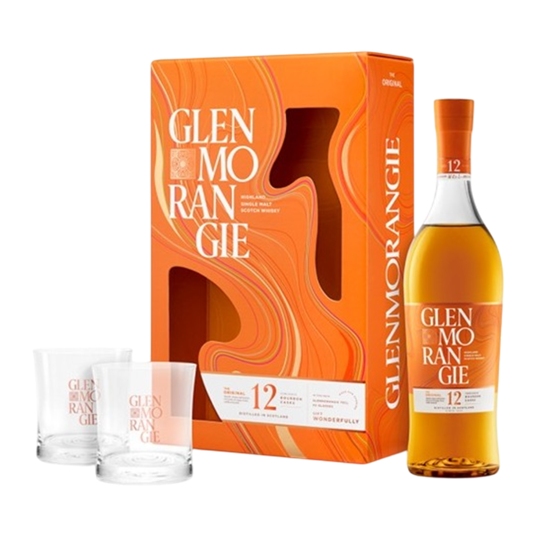 Glenmorangie 12-Year Malt Scotch Whisky Box+ 2 Glasses 40% 0.7L – Mapo City